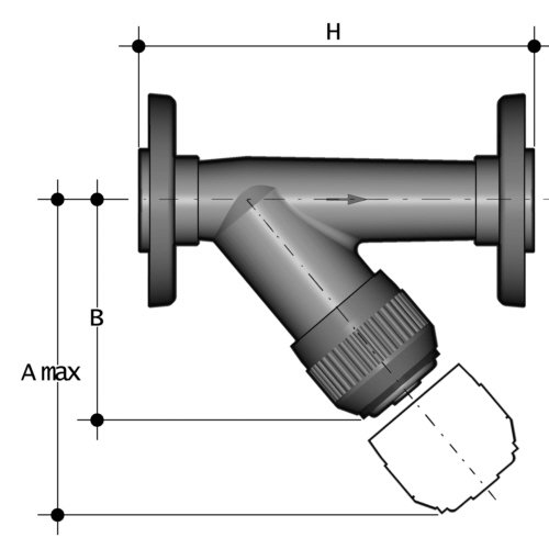 PP Schmutzf&auml;nger, Losflansch, EPDM